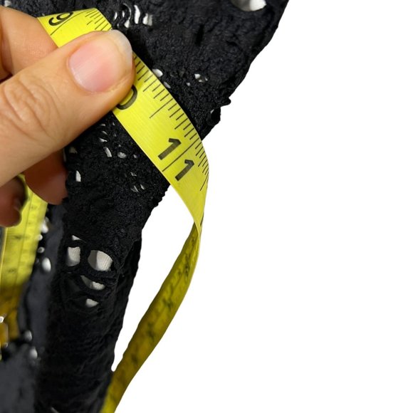 Free People Intimately Black Crochet Long Sleeve Bodycon Mini Dress XS - Picture 7 of 8